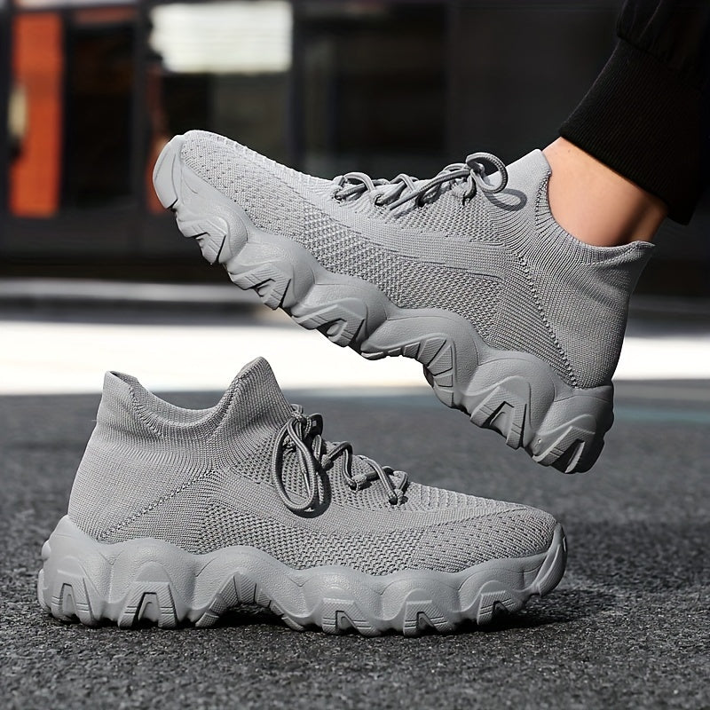 Men's Breathable Casual Sports Shoes - Low-Top Sneakers with Striped Design, Navy Blue Mesh & Speckled Traction Rubber Sole for All-Season Comfort, Gym, Walking, Daily Wear, Gym Footwear, Sleek Shoe Design, Comfortable Fabric