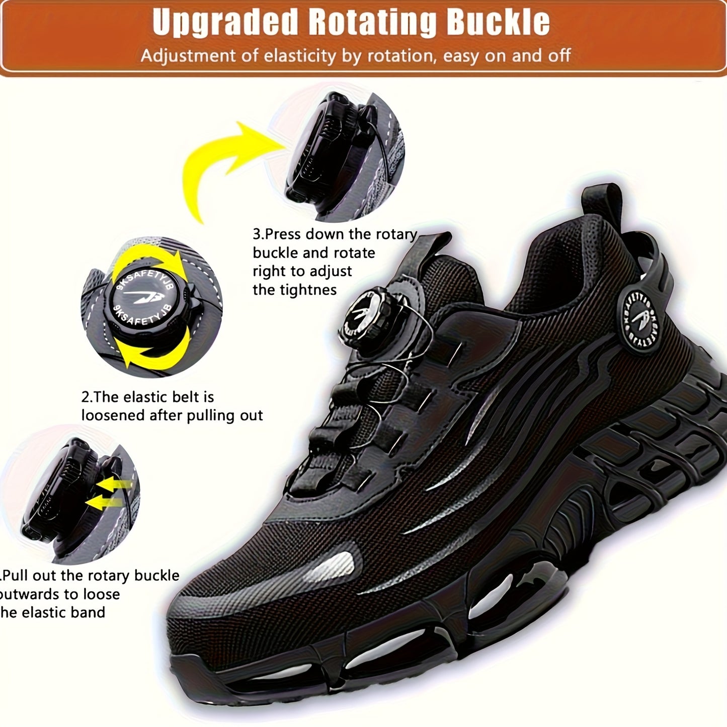 Job Site Work Shoes Men'S Puncture Proof Comfort Cushion Anti Slip Industrial