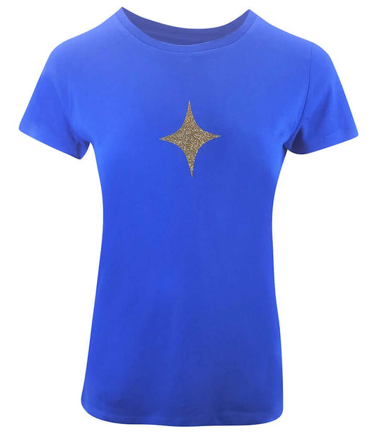 Designing Hollywood  X Madison Maison™ Cotton Mid Blue Star Lady  T Shirt
