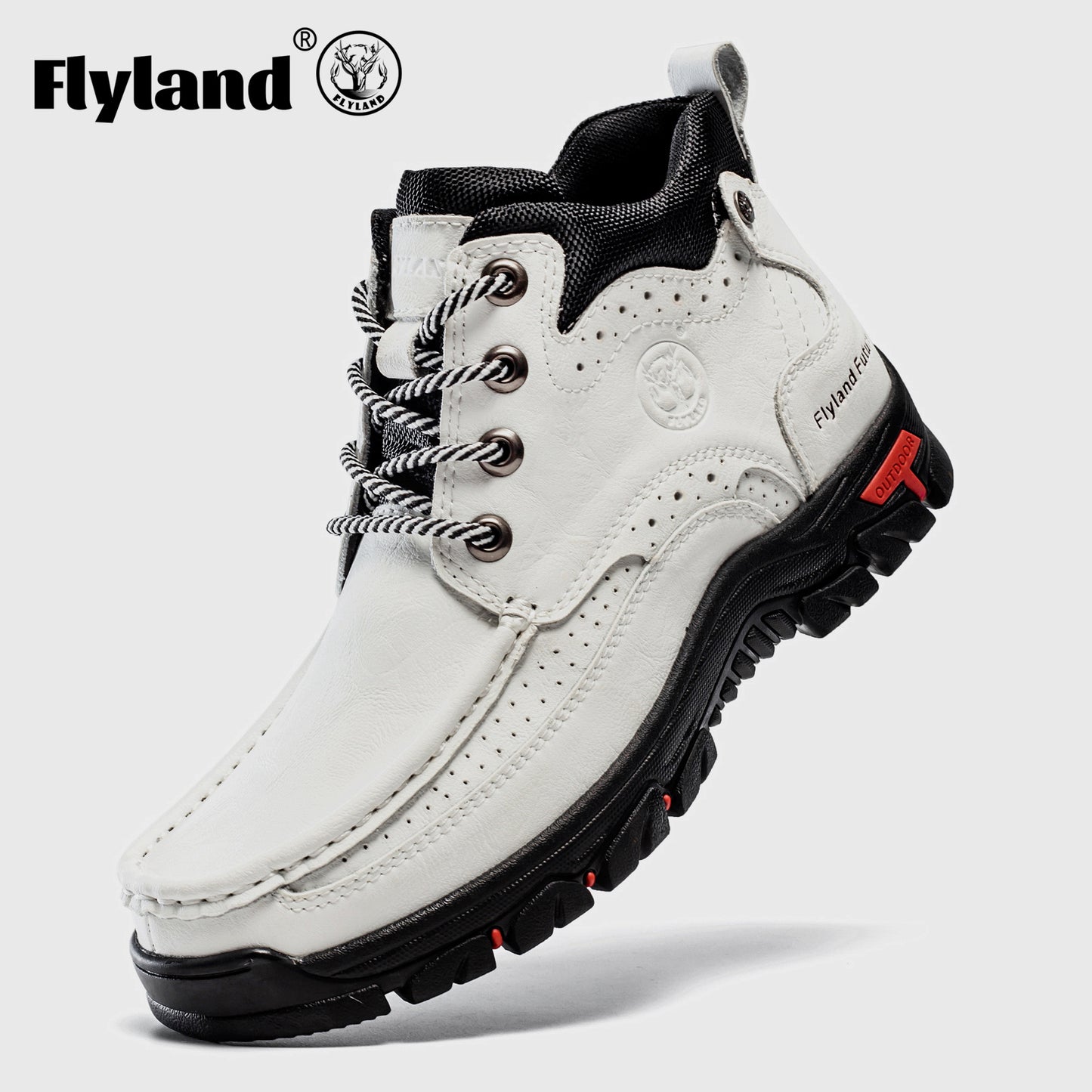 1pair FLYLAND Vintage Genuine Faux Leather Men'S Chukka Boots - Casual Polka Dot Ankle Booties with Rubber Sole for Work, Office, and Daily Wear