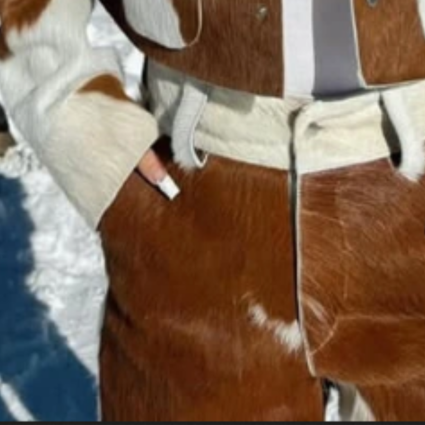 Men's Cowhide Pants – Hair-On Pony Hair with Cow Print