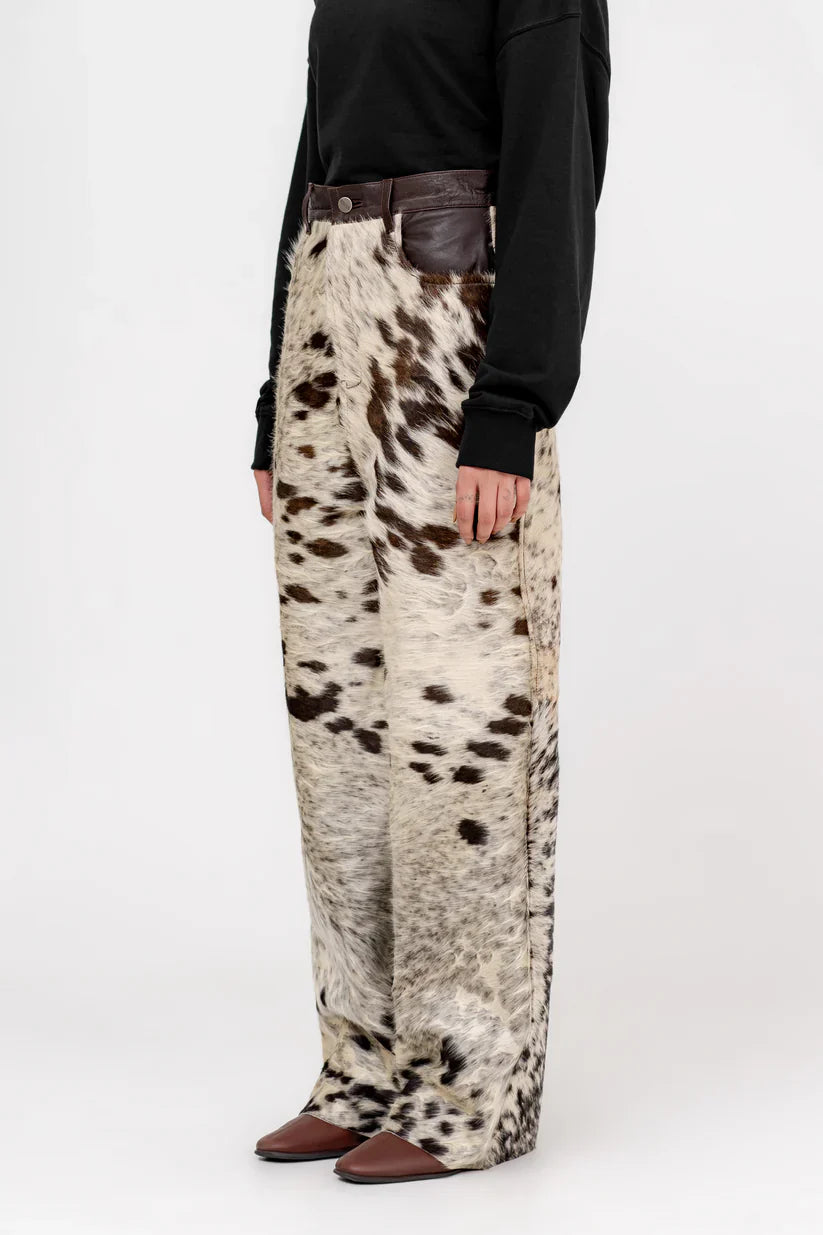 Hair-On Cowhide Pants – Premium Pony Hair Cow Print Unisex
