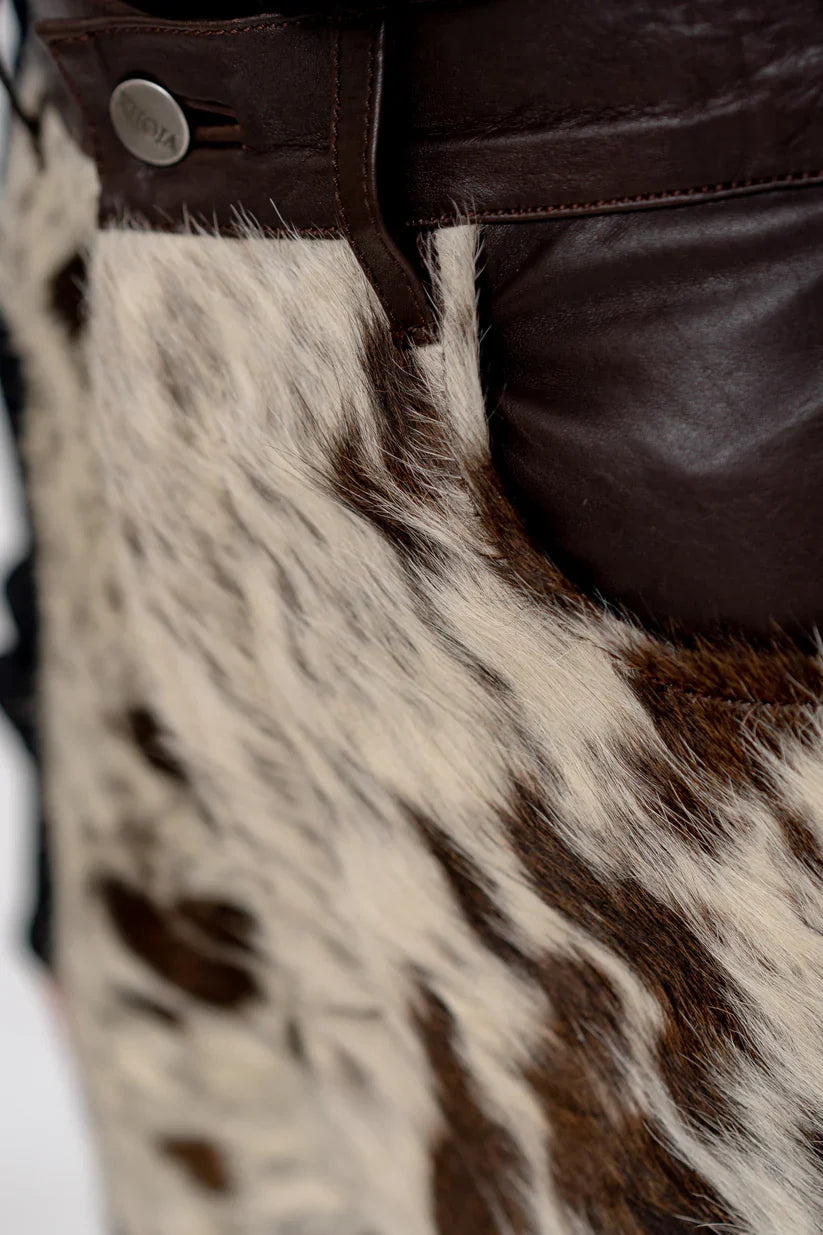 Hair-On Cowhide Pants – Premium Pony Hair Cow Print Unisex