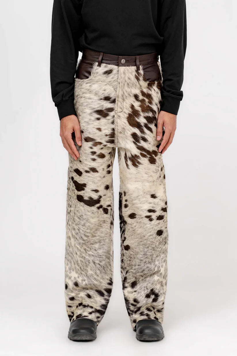 Hair-On Cowhide Pants – Premium Pony Hair Cow Print Unisex