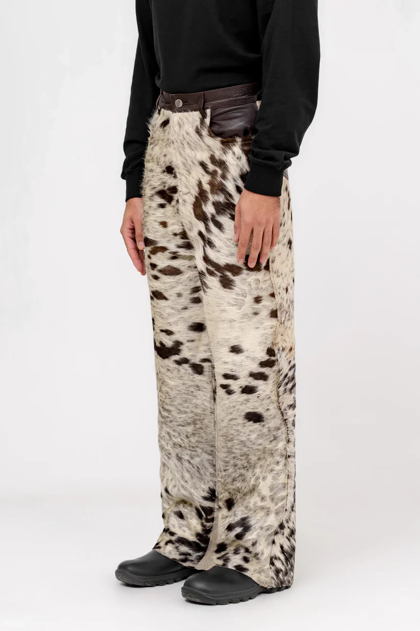 Hair-On Cowhide Pants – Premium Pony Hair Cow Print Unisex