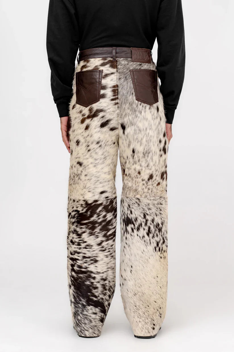 Hair-On Cowhide Pants – Premium Pony Hair Cow Print Unisex