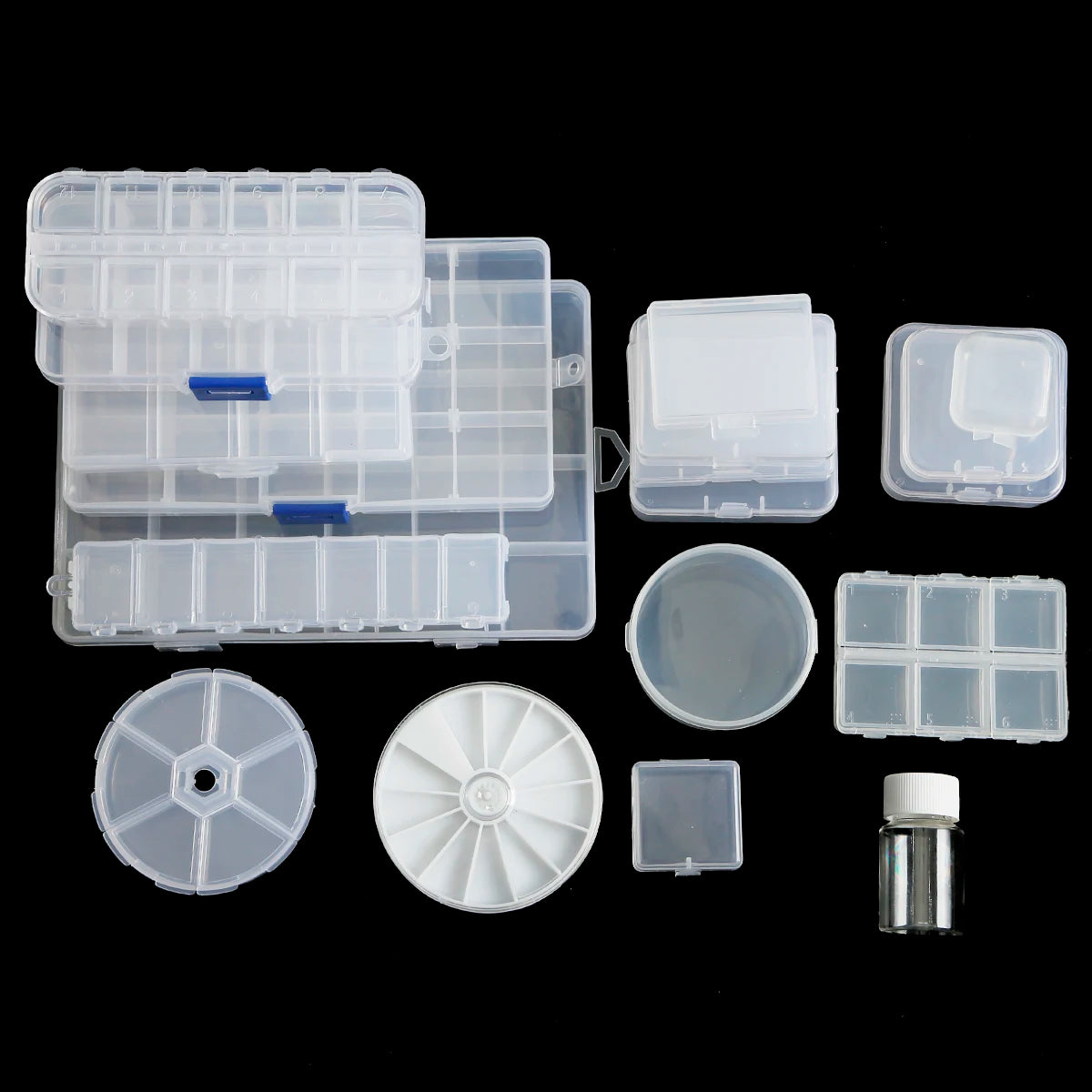 Plastic Jewelry Box Compartment Slot Organizer Storage Beads Container Adjustable Jewelry Storage Box Rectangle Case Display