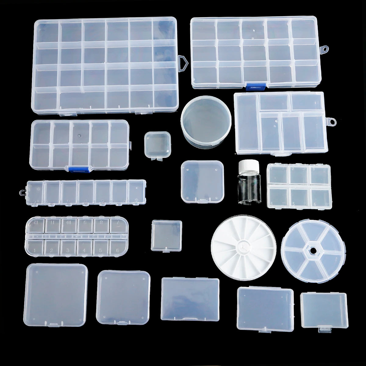 Plastic Jewelry Box Compartment Slot Organizer Storage Beads Container Adjustable Jewelry Storage Box Rectangle Case Display