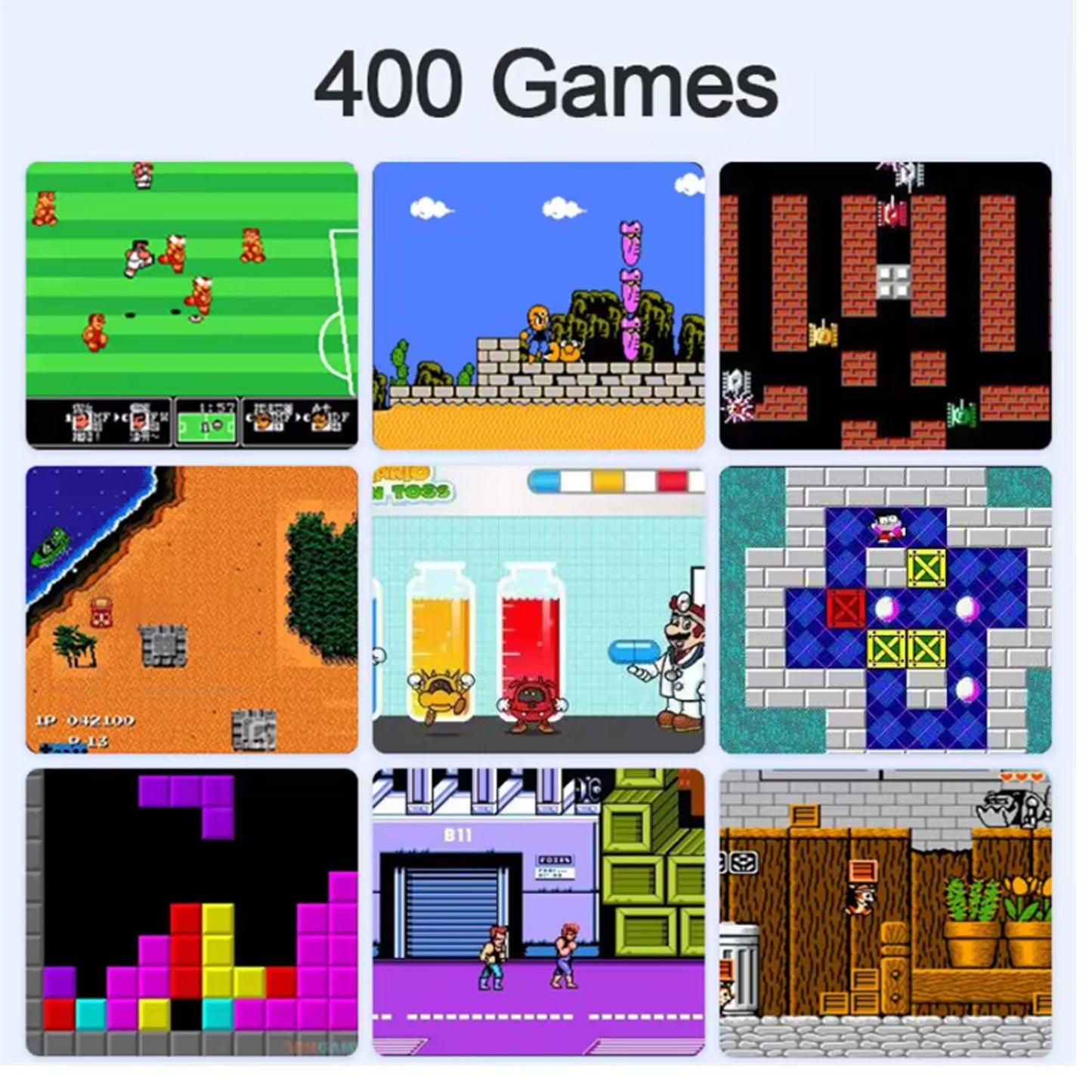 2 Pack Handheld Games for Kids Console 400 Retro Video Games, Portable Gaming Player Mini Arcade Electronic Toy Gifts for Boys Girls 2 Pack