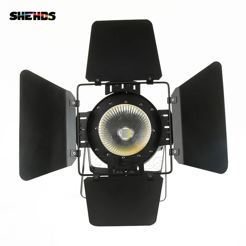SHEHDS LED Par COB 200W Cool Warm/RGBW+UV 6in1 Light DMX512 LED Lamp Stage Lighting Concert Productions With Barn Doors