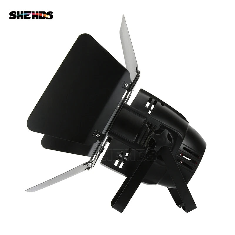 SHEHDS LED Par COB 200W Cool Warm/RGBW+UV 6in1 Light DMX512 LED Lamp Stage Lighting Concert Productions With Barn Doors