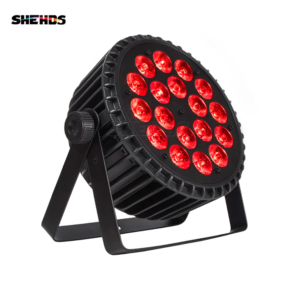 SHEHDS LED Aluminum Waterpoor18x18 And 18x12 Par Lighting RGBWA+UV DMX 6/10 Channles For DJ Disco Stage Light