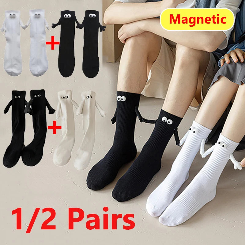 Funny Couple Magnetic Holding Hands Socks