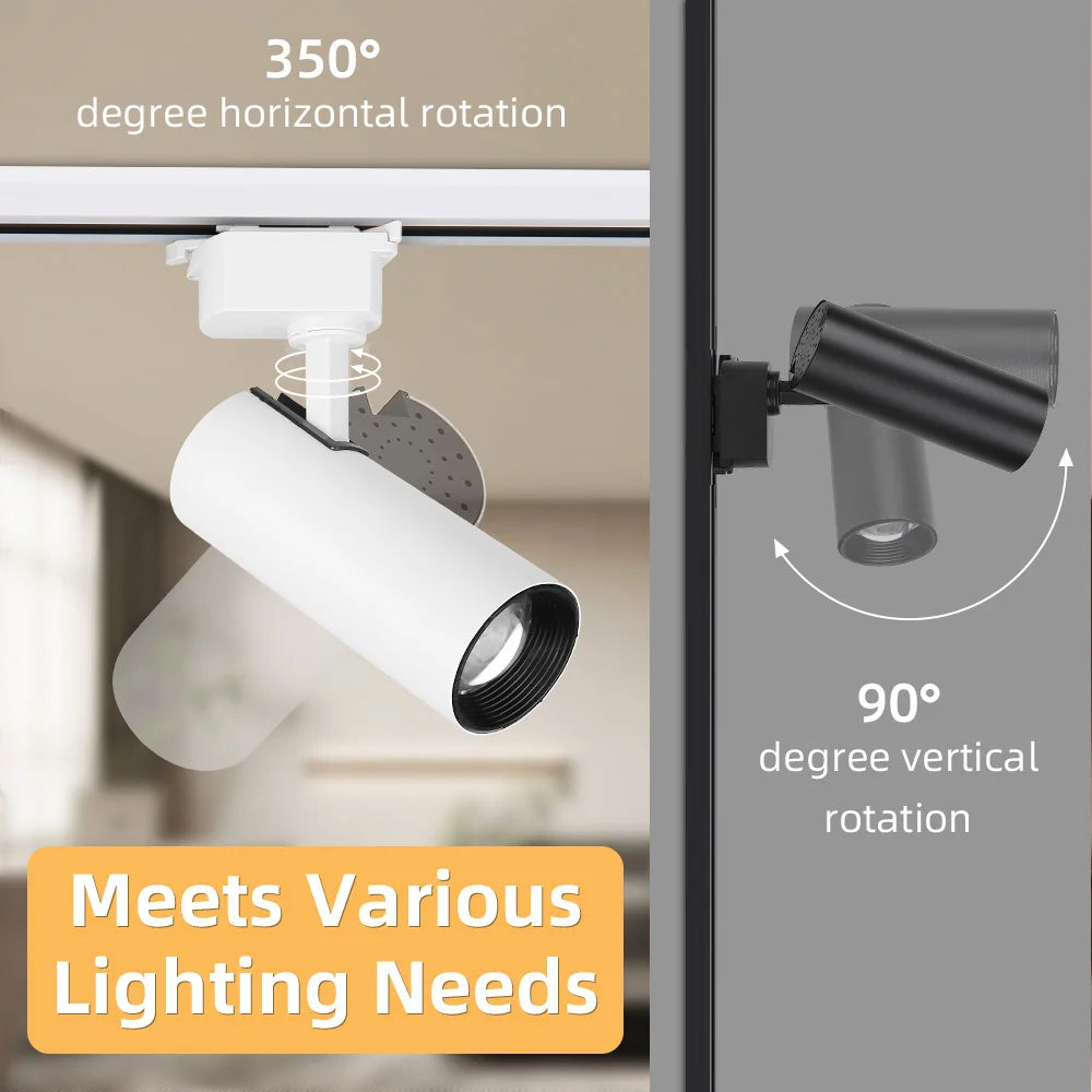 Dimmable Led Track Light 180V-260V Spotlight 20W Ceiling Spot Led Indoor Rail Lighting for Living Room Decor Aluminum Track Lamp