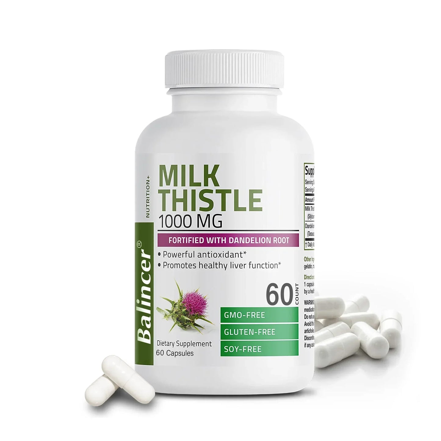 Milk Thistle Dandelion Root Supplement - Liver Health Support, Antioxidant Support, Detoxification, 120 Capsules