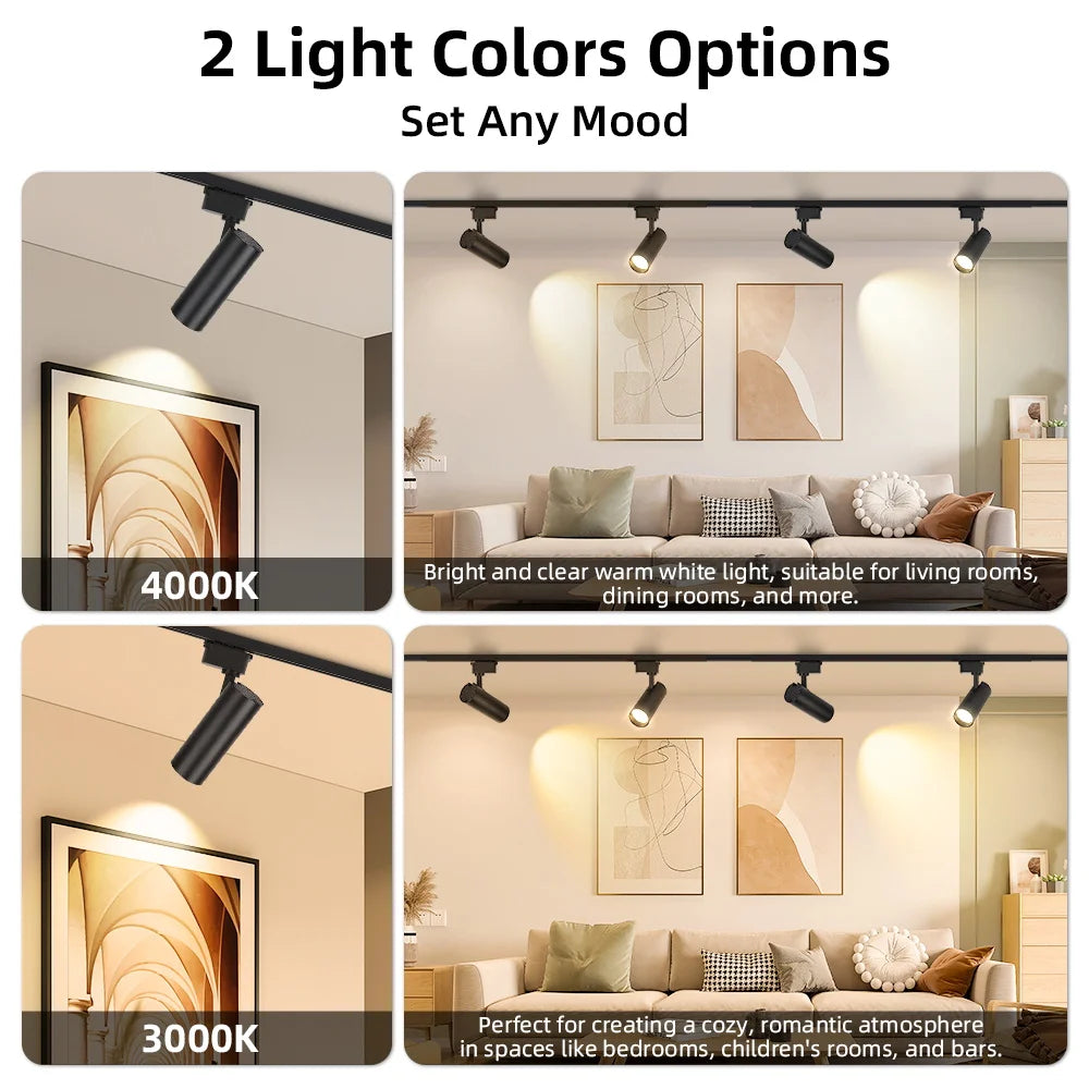 Dimmable Led Track Light 180V-260V Spotlight 20W Ceiling Spot Led Indoor Rail Lighting for Living Room Decor Aluminum Track Lamp