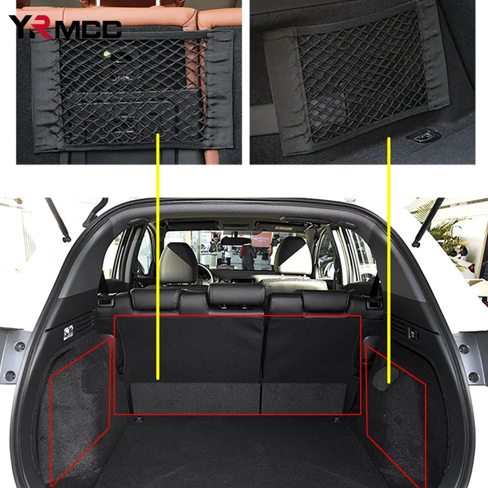 Car Trunk Bag Organizer | Mesh Net | Auto Seat Back Storage - AutoGear