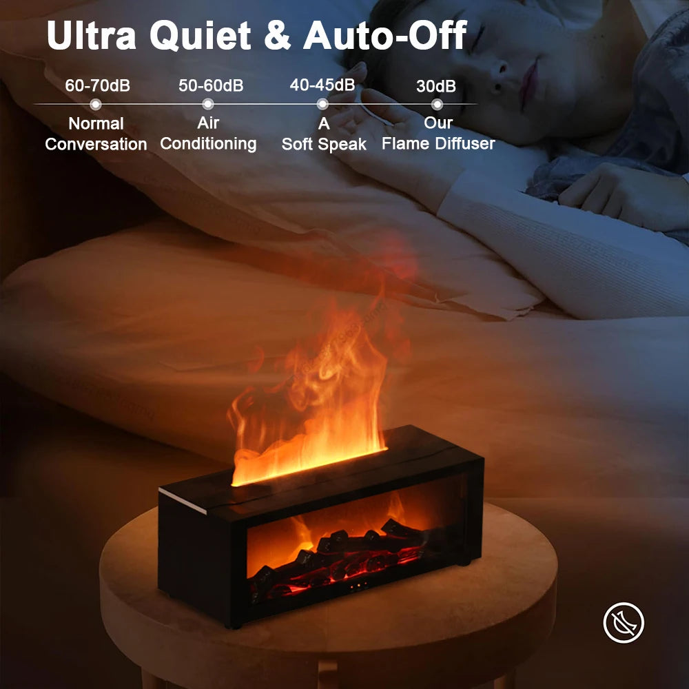 Flame Aroma Humidifier – Essential Oil Diffuseur & Night Light