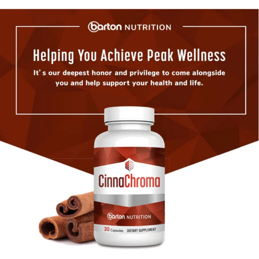 Cinnamon Bark Extract, Chromium Picolinate, and Vanadium Supplement, Supports Metabolic and Cardiovascular Health, 30 Capsules