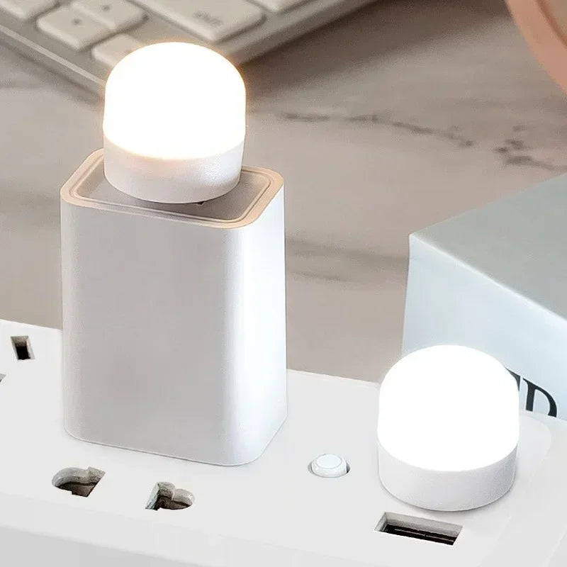 1-10Pcs Mini USB Night Light Warm White Eye Protection Book Reading Light USB Plug Computer Mobile Power Charging LED night Lamp