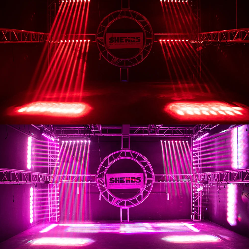 2/4pcs 8x12W RGBW LED Strip Beam Moving Head Light for DJ Disco Party Wedding KTV Bar DMX512 Control SHEHDS Stage Lighting