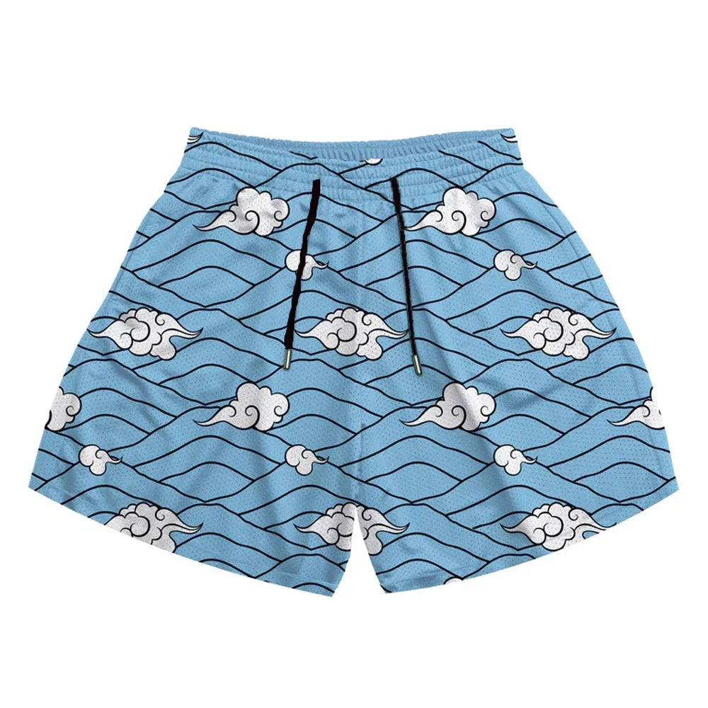 Anime Casual Shorts Men Women Manga Cartoon Sports Gym Shorts Fitness 3D Print Quick Dry Mesh Board Shorts Summer Male