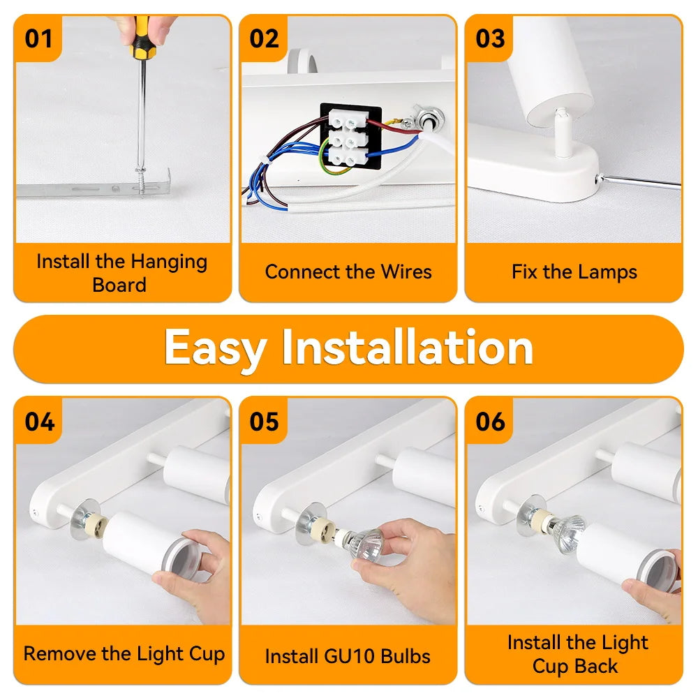 GU10 Spotlight Led Ceiling Spot Light Fixture for Living Room Decor Kitchen Bedroom Lamp Track Light Indoor Ceiling Lighting