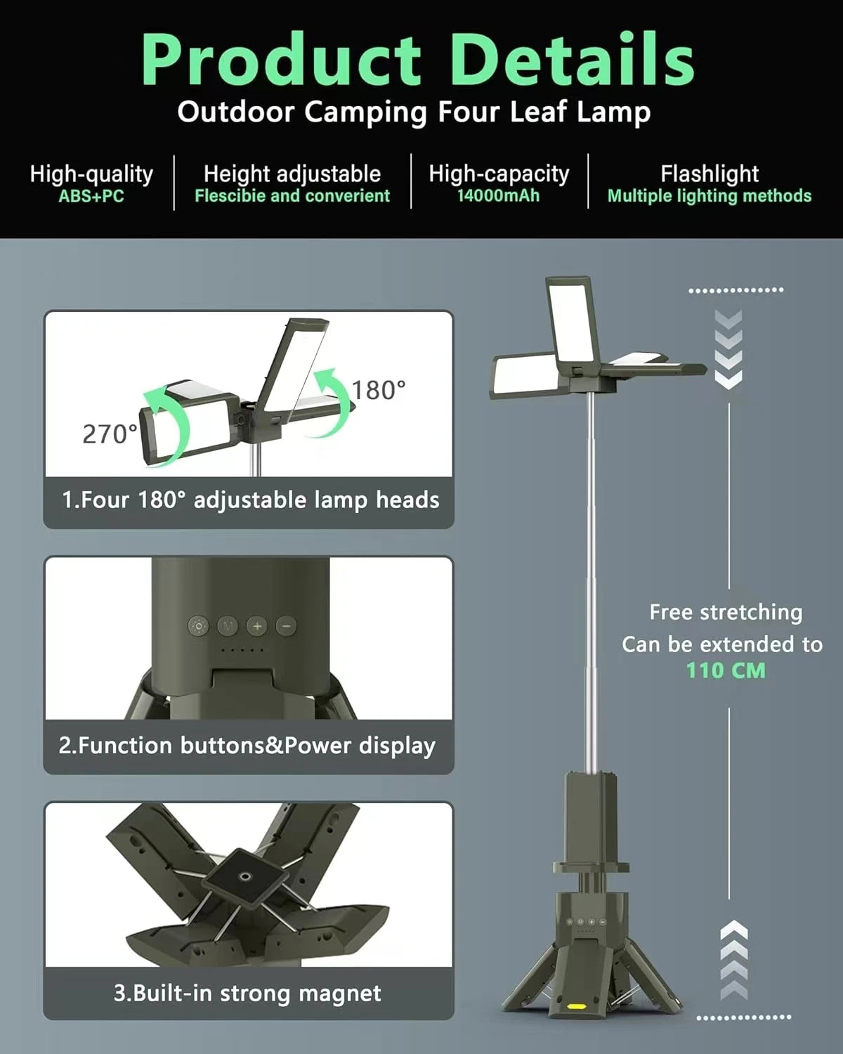 Telescopic Camping Light Rechargeable