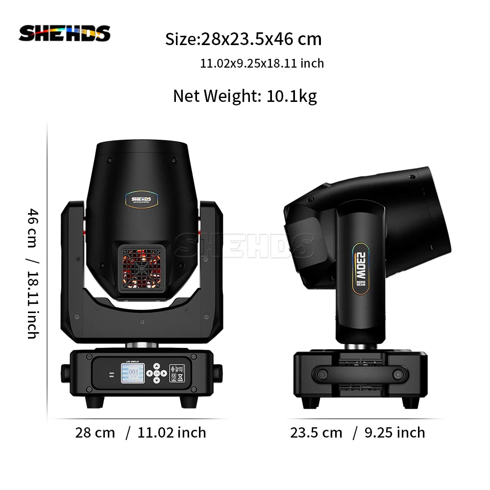 SHEHDS Flight Case With New Upgrade Super 230W 7R Beam Moving Head Lighting For DJ Disco Wedding Christmas Lights Audience