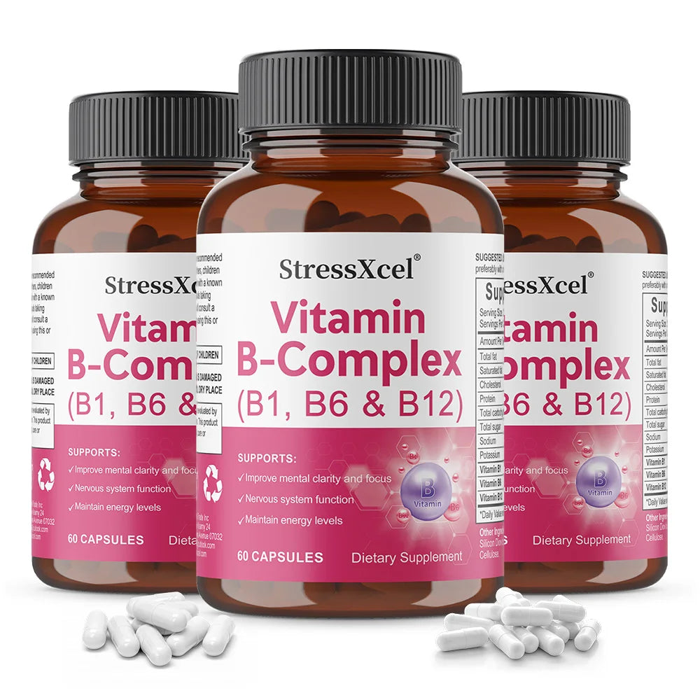 Vitamin B-Complex, B1, B6, B12, Maximum Potency, Supports Energy Metabolism, Immunity, Digestion, Brain, Nerves & Heart Health