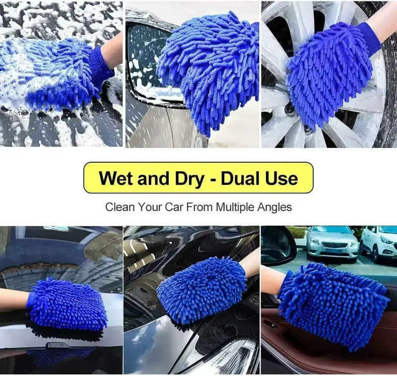 Chenille Plush Gloves for Car Cleaning - Premium Quality
