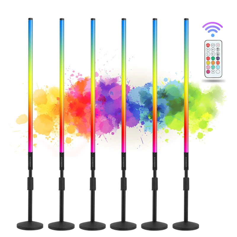 ZDMDRGB USA in stock 6Pack 4ft 4800mAh Battery RGB LED Tube Light Bar Stand with Case for Video Studio DJ Party Stage Lighting