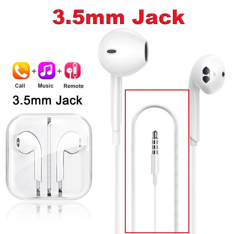 Original Headphones For Apple iPhone 14 13 12 11 Pro Max Wired Earphones X XS XR 7 8 6 Lightning Bluetooth Earplugs Accessories