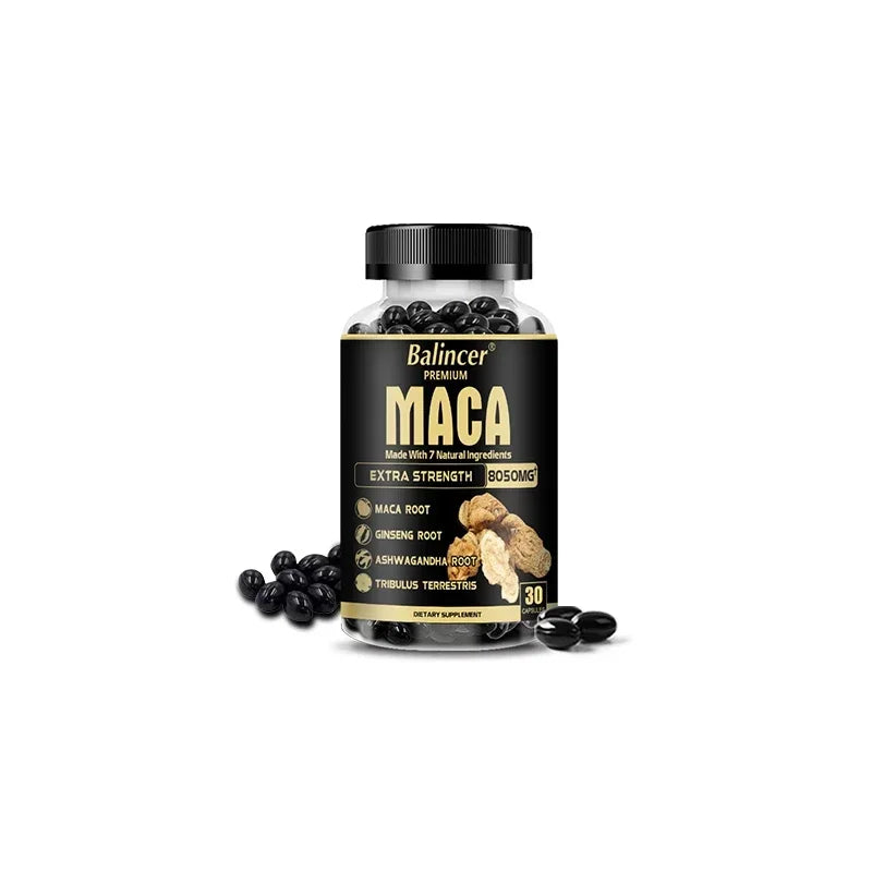 7in1 Premium Maca Root Capsules with Ashwagandha, Ginseng and More - Nergy, Performance and Mood Support