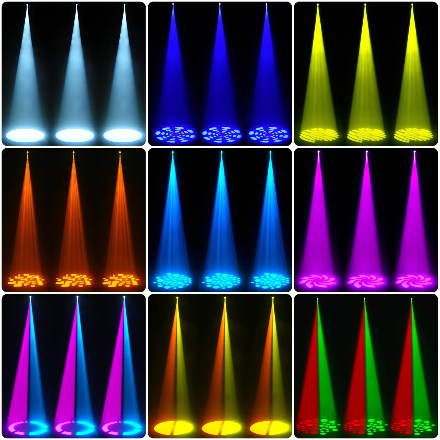 Yiflamefly Moving Head Lights 30W RGB LED Black Stage Lights DMX 512 For Wedding DJ Disco Party Live Show Stage Lighting