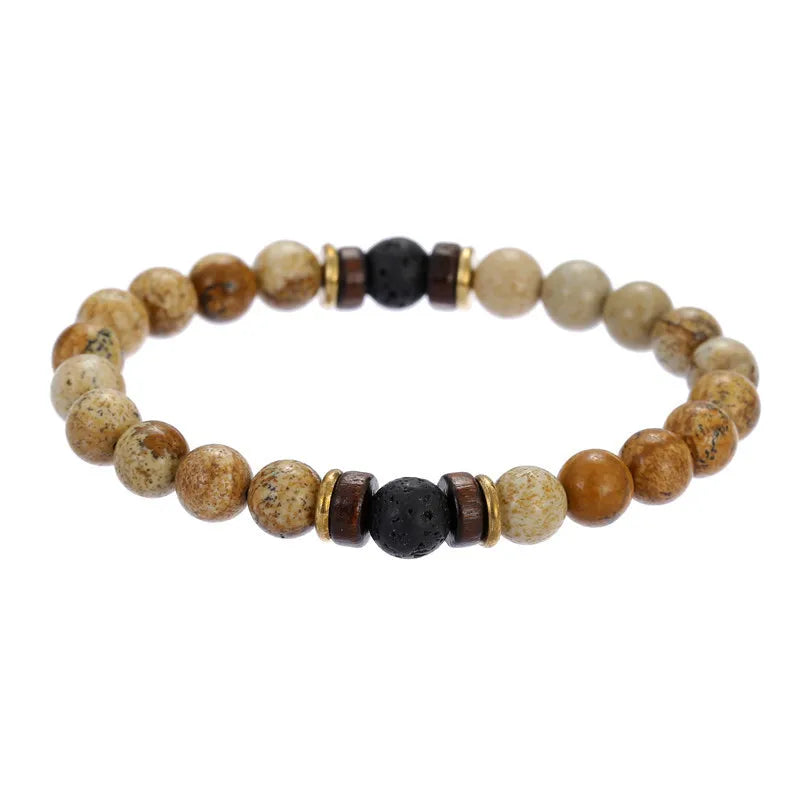Volcanic Lava Stone Buddha Bracelet - Natural Healing Energy Jewelry