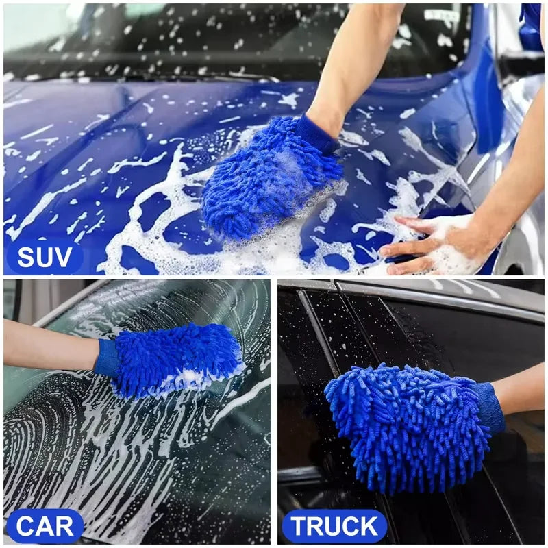 Chenille Plush Gloves for Car Cleaning - Premium Quality