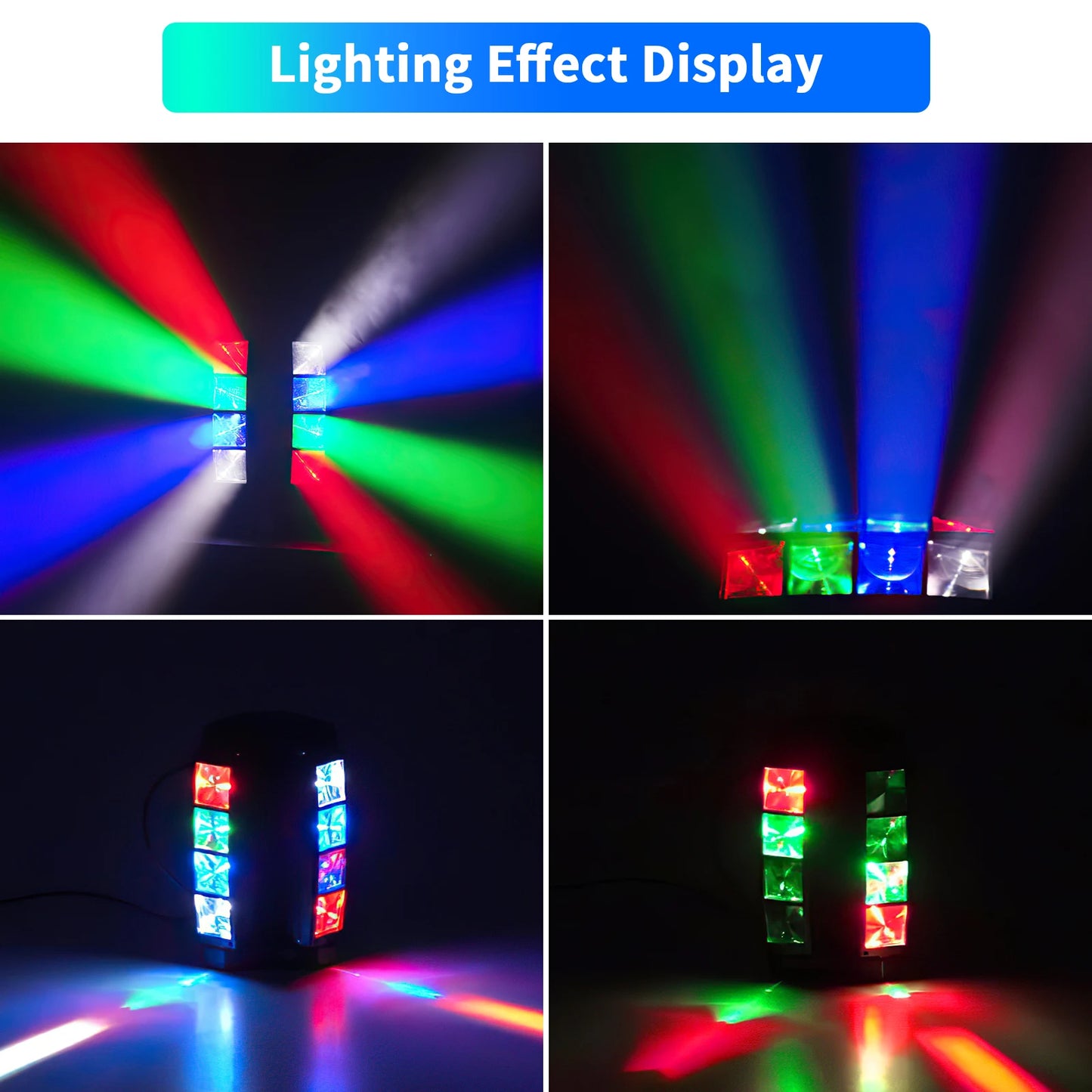 Datewink 80W Mini Spider Moving Head Lights RGBW LEDs Beam Stage Lighting Effect DMX512 For DJ Disco Party Show Wedding Karaoke