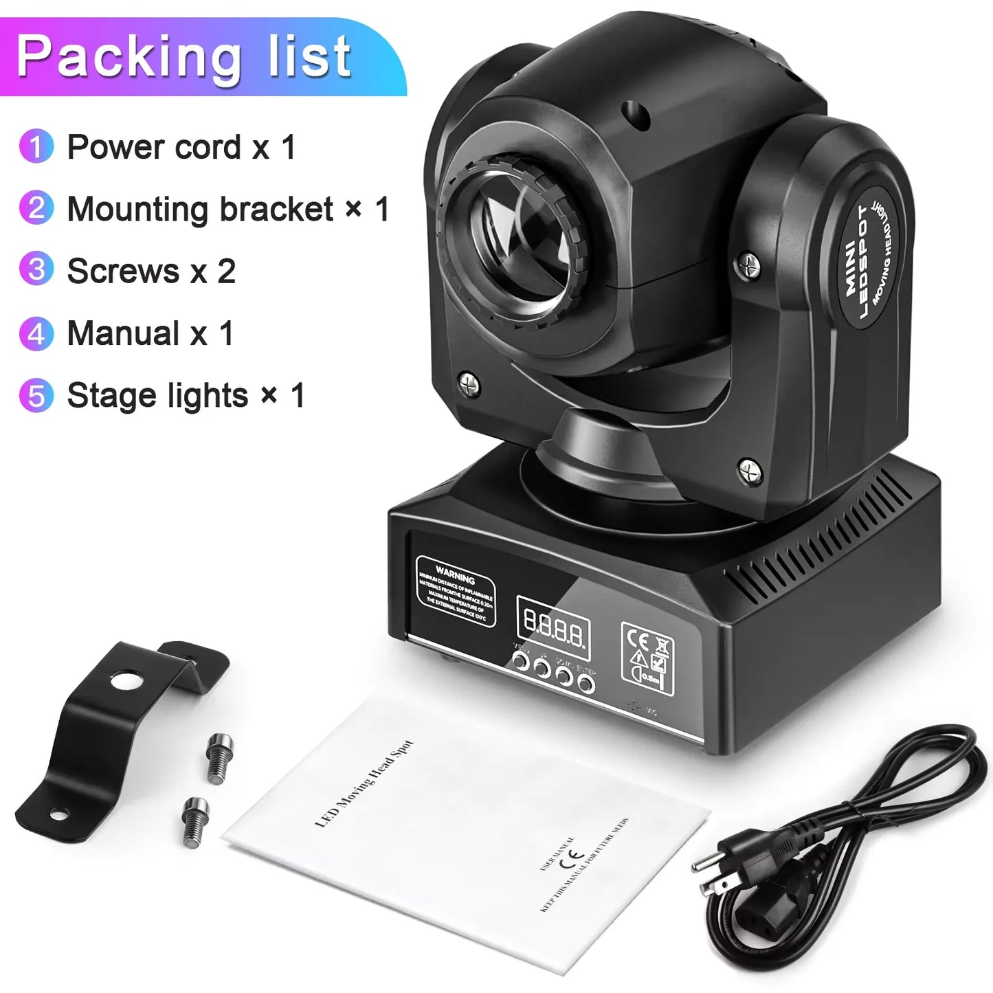 Yiflamefly Moving Head Lights 30W RGB LED Black Stage Lights DMX 512 For Wedding DJ Disco Party Live Show Stage Lighting