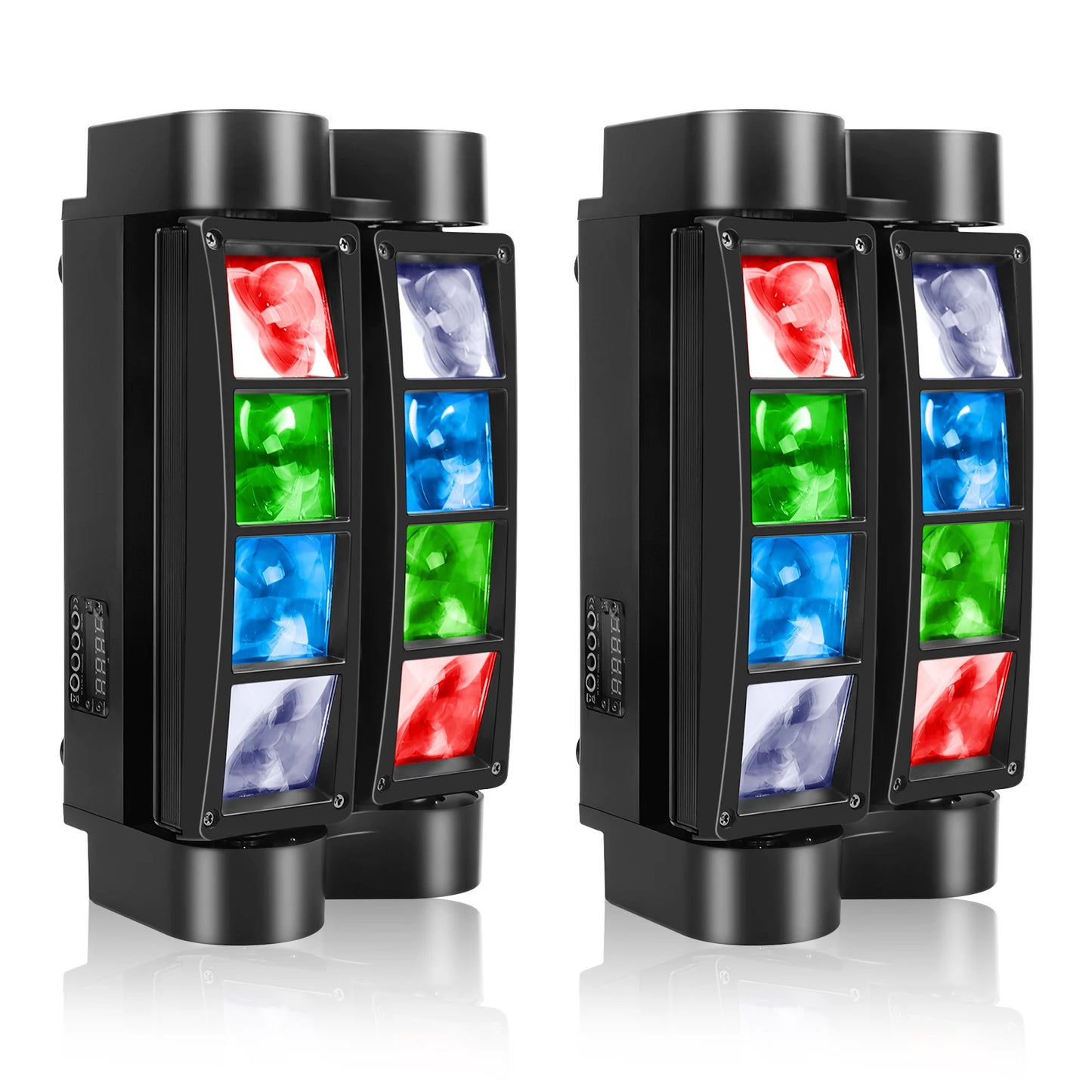 Datewink 80W Mini Spider Moving Head Lights RGBW LEDs Beam Stage Lighting Effect DMX512 For DJ Disco Party Show Wedding Karaoke