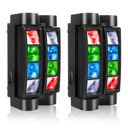 Datewink 80W Mini Spider Moving Head Lights RGBW LEDs Beam Stage Lighting Effect DMX512 For DJ Disco Party Show Wedding Karaoke