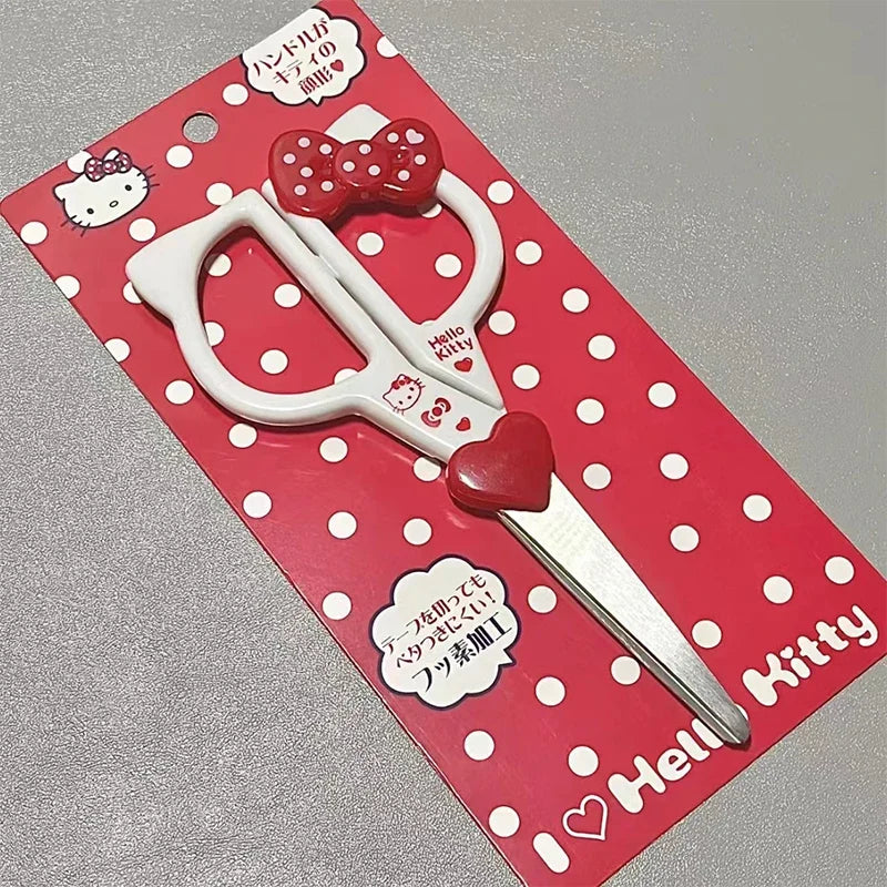 Sanrio Hello Kitty Hand Made Scissors Kawaii Kt Cat Art Scissors Kid Stationery School Office Supplies Girls Gifts
