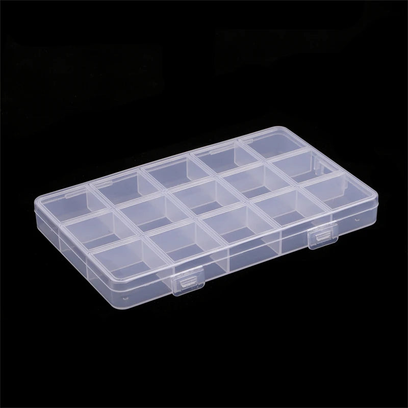 Plastic Jewelry Box Compartment Slot Organizer Storage Beads Container Adjustable Jewelry Storage Box Rectangle Case Display