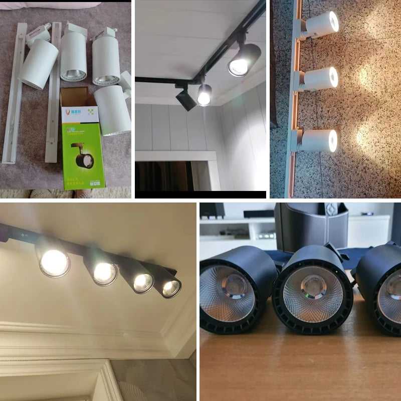 LED Track Light 220V Ceiling Spot Led 12/20/30/40W Ceiling Lamp for Living Room Kitchen Line Lighting Rail Systems Spotlight Set