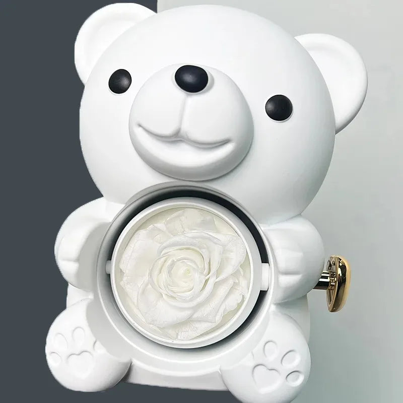 Eternal Rose Bear W/ Engraved Necklace