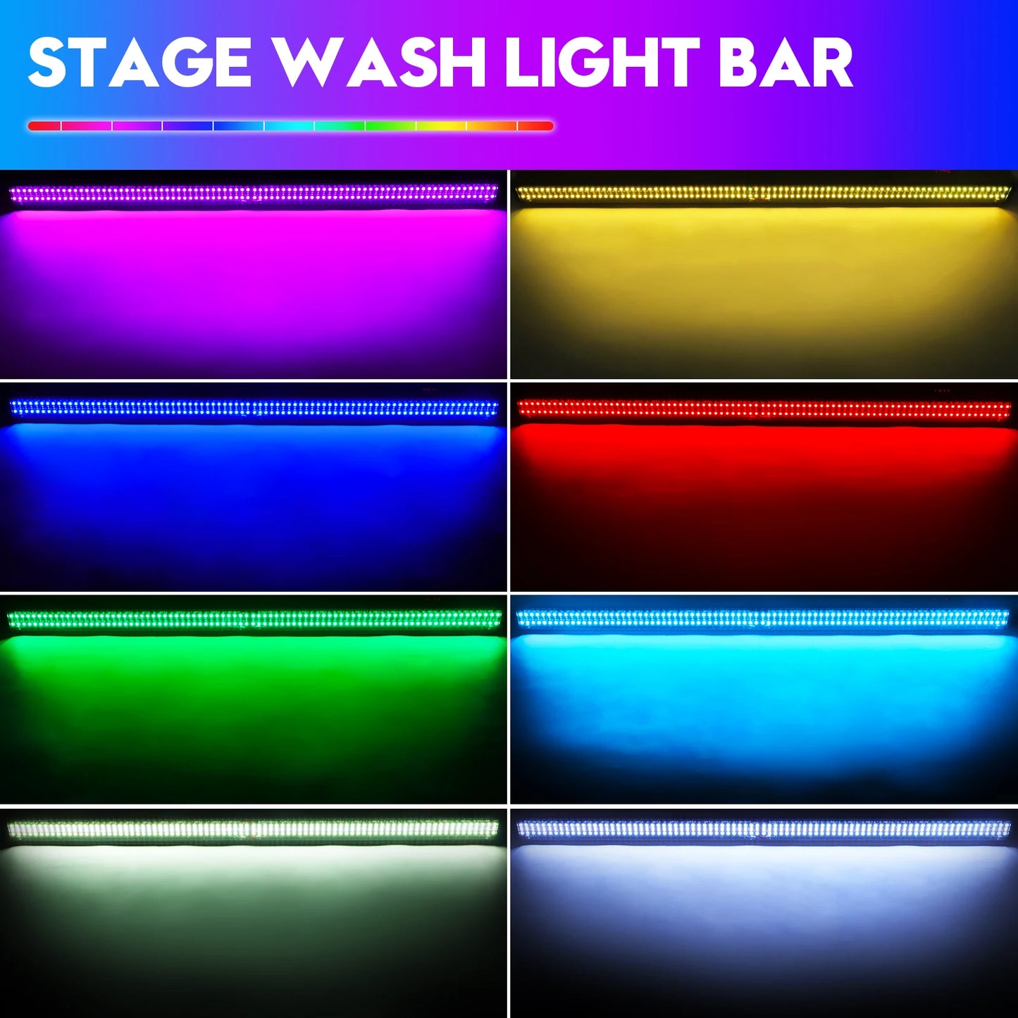 Yiflamefly 4Pcs 80W LED Wall Washer Light Bar 336LED SMD RGBW Stage Light 7000lm Outdoor Lighting For Party Yard Garden Building