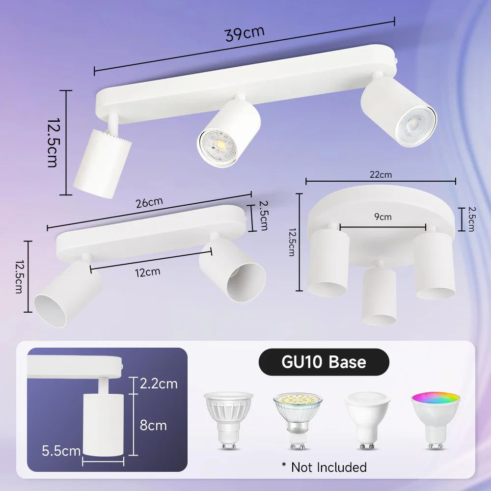 GU10 Led Spotlight Replaceable Bulb Track Light 110V 220V Led Ceiling Lighting Indoor for Home Decor Kitchen Fixture Track Light
