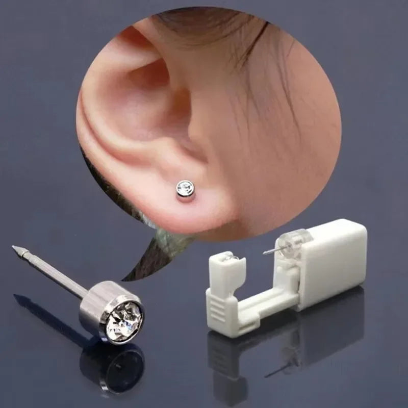 Safety Ear Piercing Gun Kit Women Men Disposable White Plastic Sterile Ear Piercing Device Fashion Simple Jewelry Piercing Tools