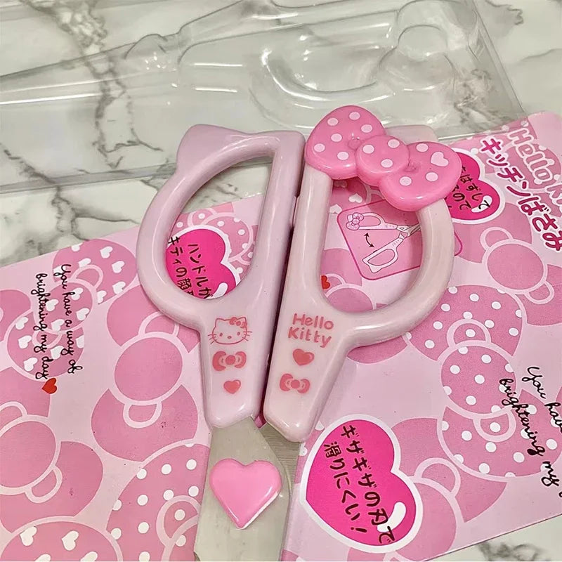 Sanrio Hello Kitty Hand Made Scissors Kawaii Kt Cat Art Scissors Kid Stationery School Office Supplies Girls Gifts