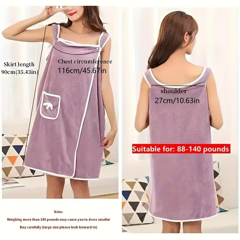 Cozy Wearable Bath Towel Dress